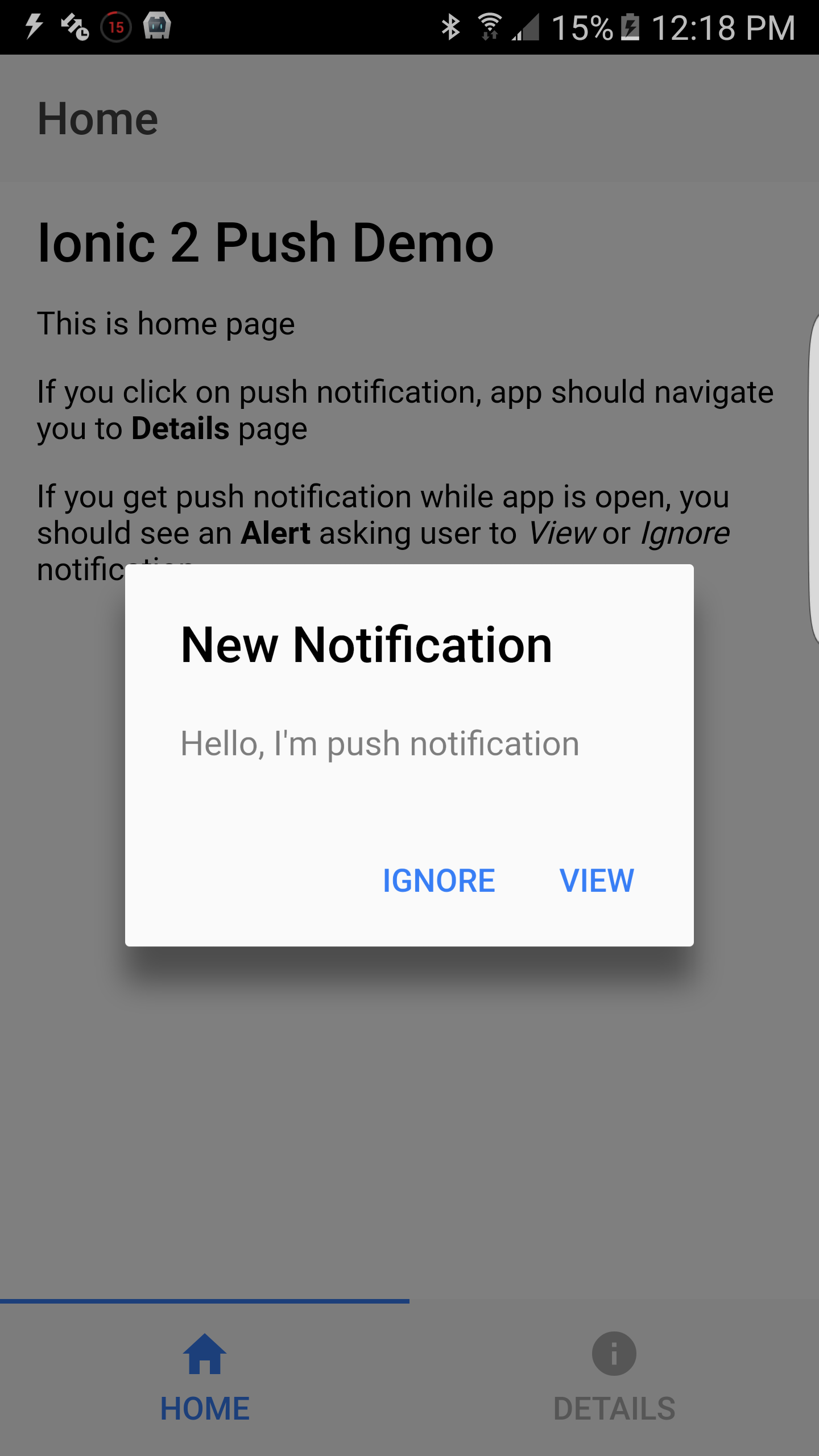 Notification While Using App