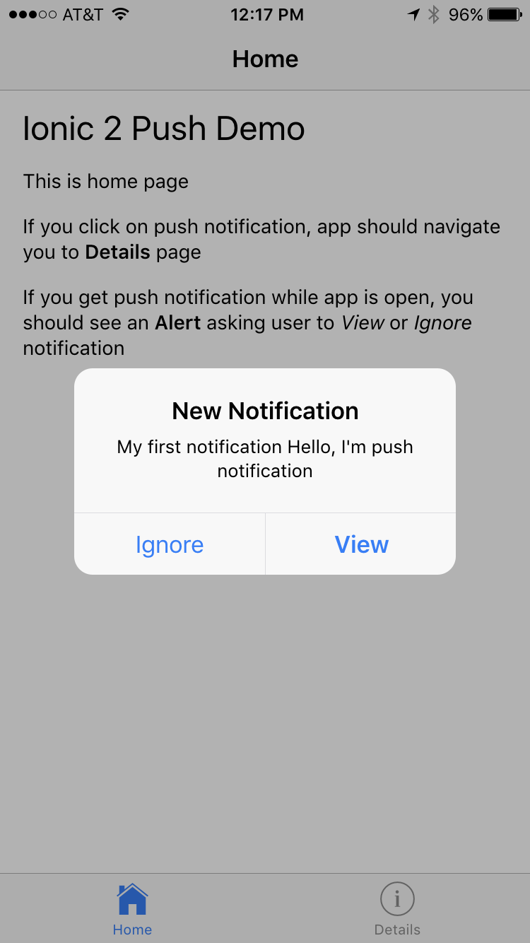 Notification While Using App