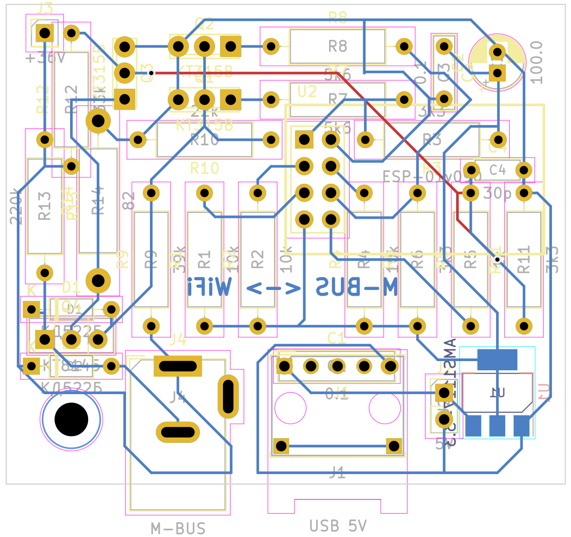 ESP-01 M-Bus interface PCB