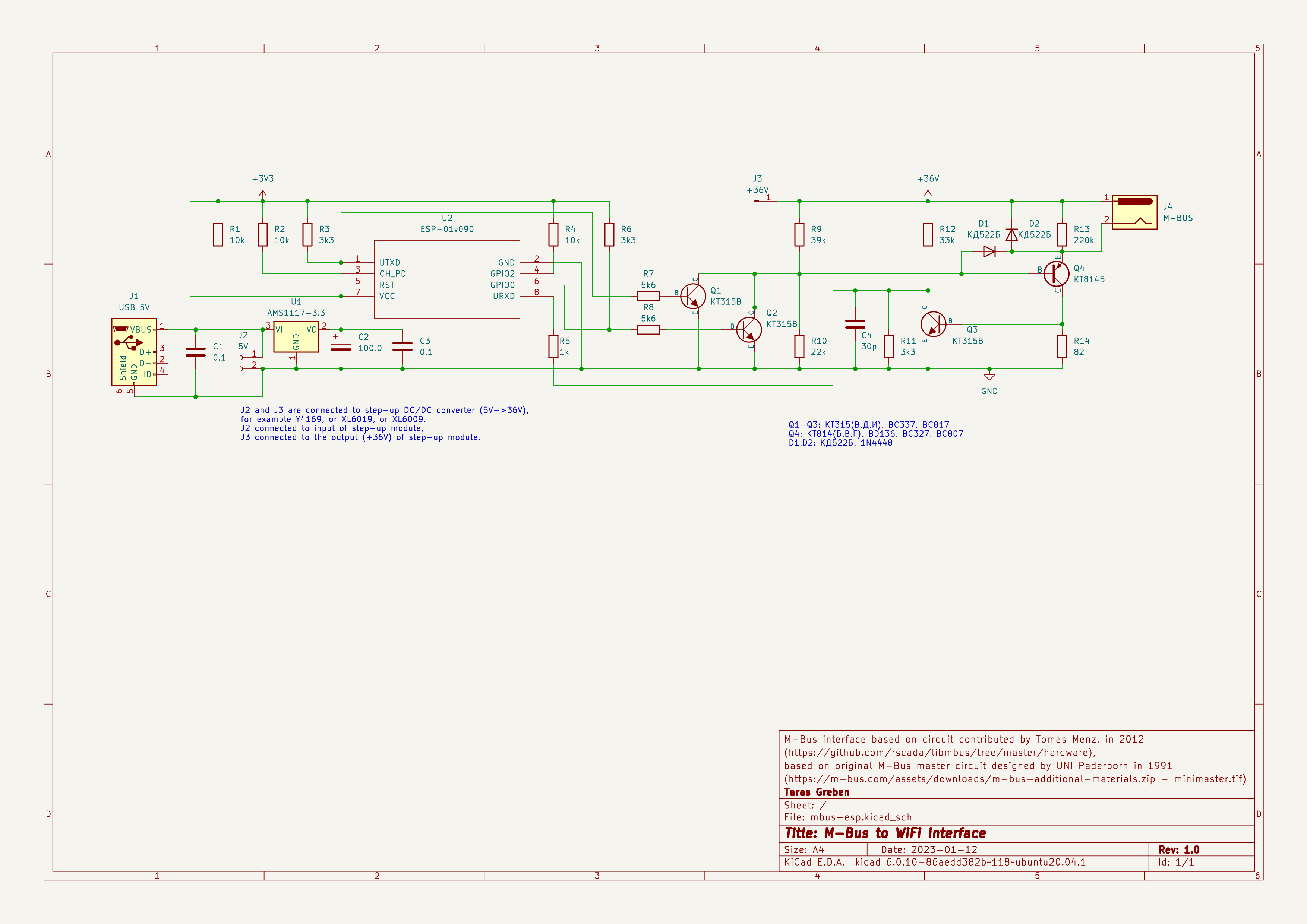 ESP-01 based M-Bus interface