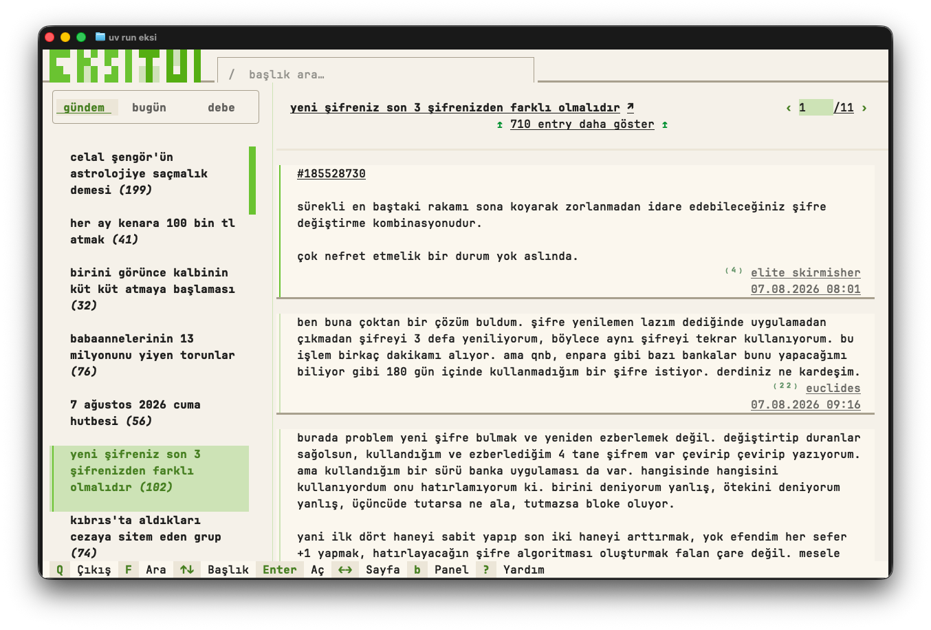 eksiapi MCP running in Codex