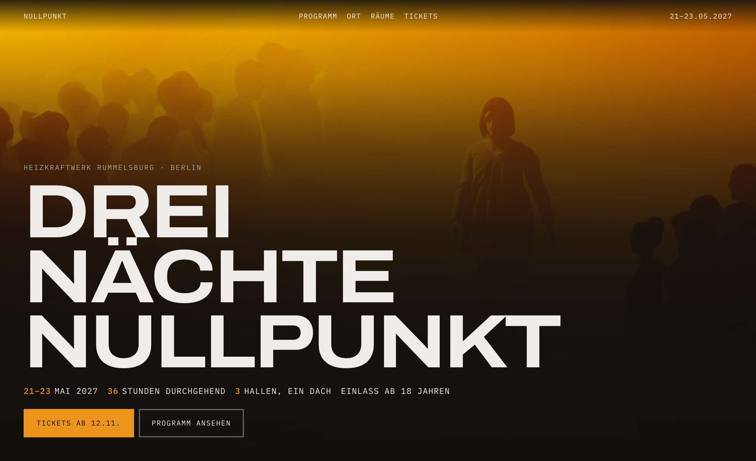 Festival landing page