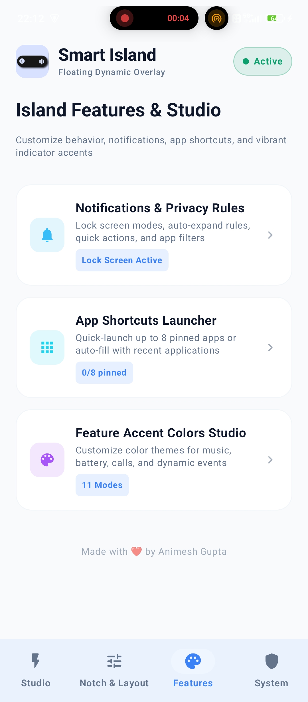 Features & Settings Hub