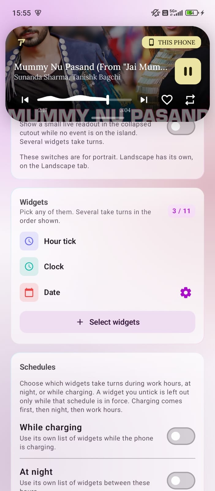 Media Player Island & Idle Widgets