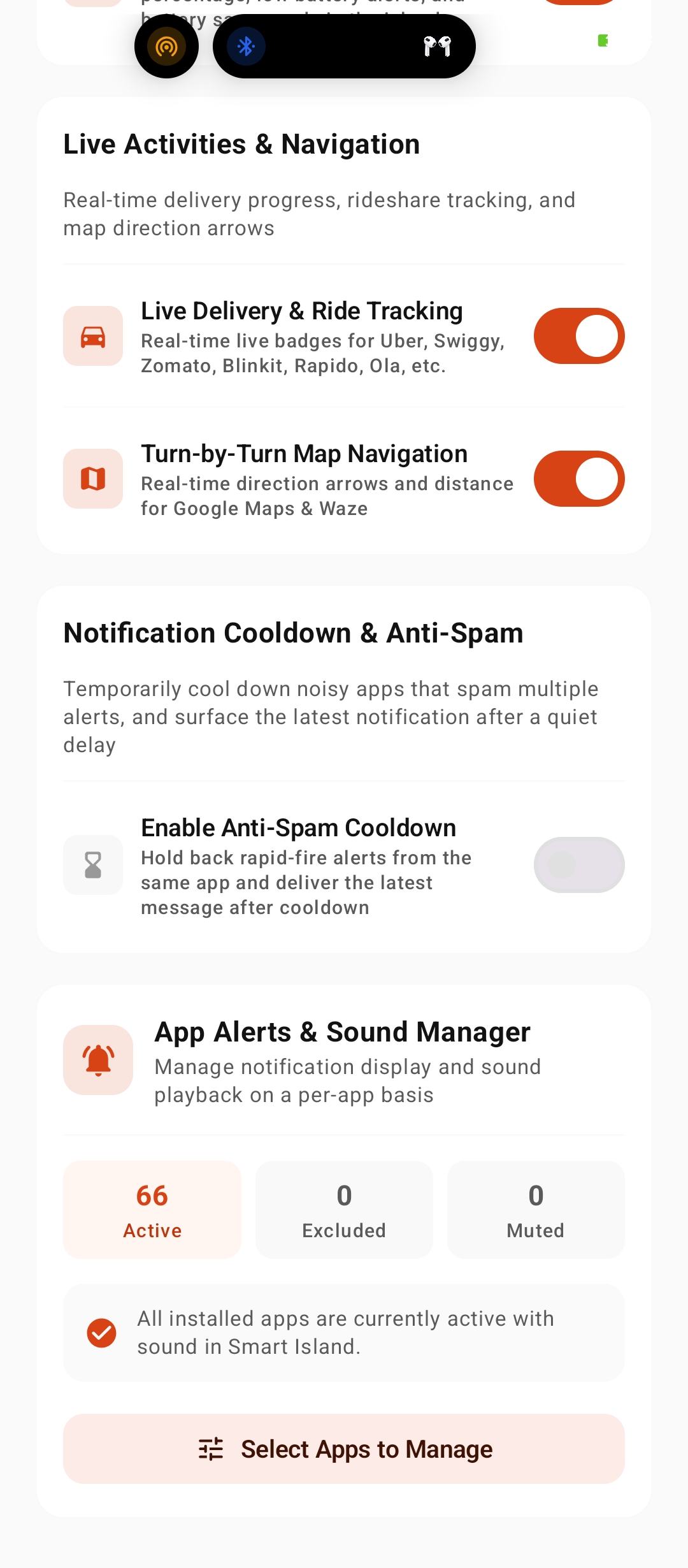 Live Activities & App Alerts Manager