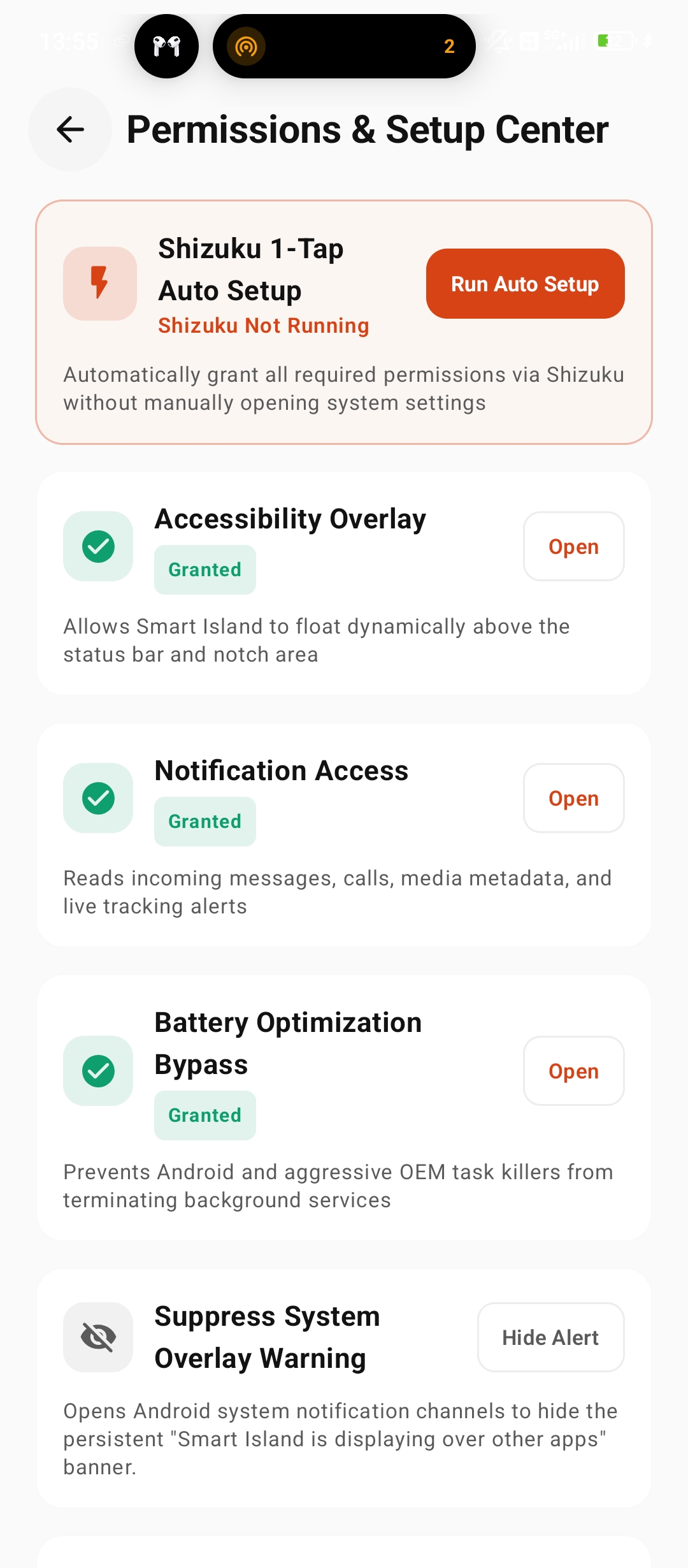 Permissions Setup Center