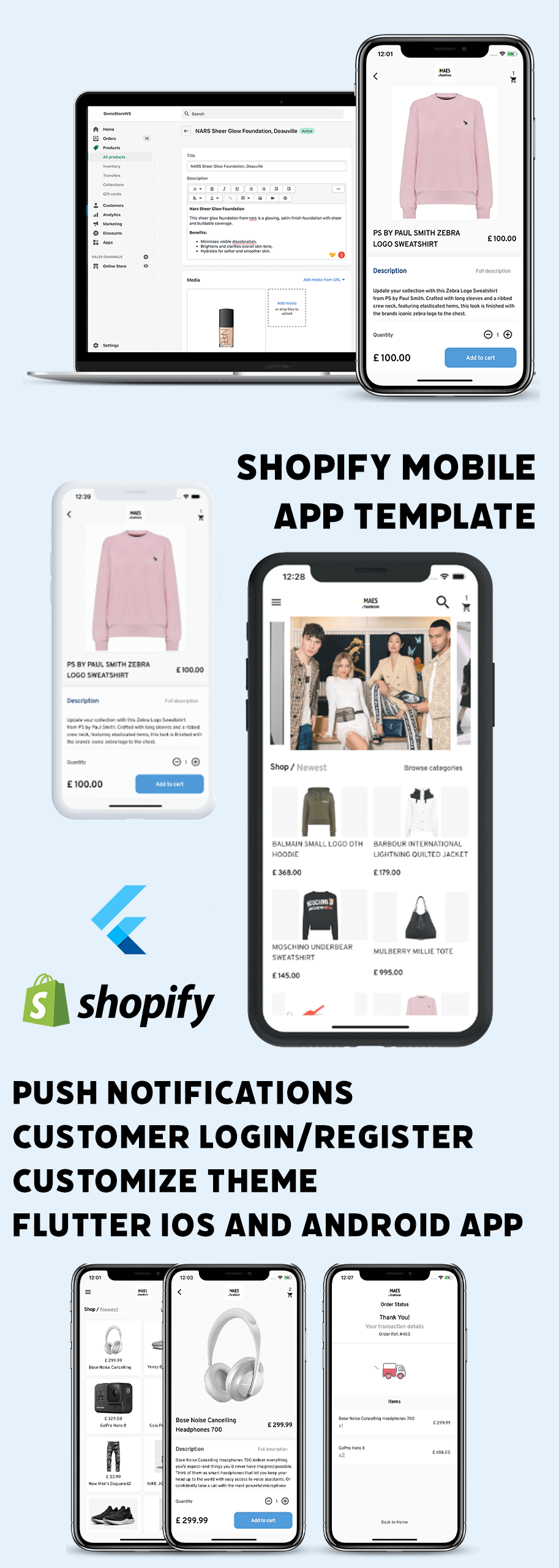 StoreMax - Shopify Mobile Ecommerce App Template - 1