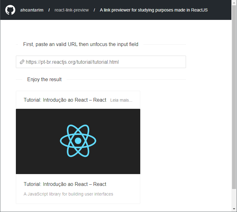 React Link Preview Example