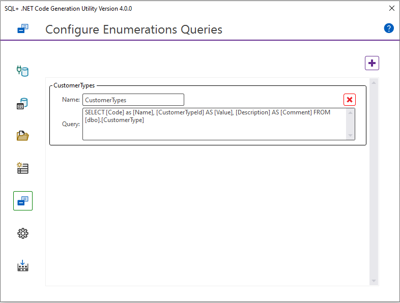 Generate enumerations lists configuration