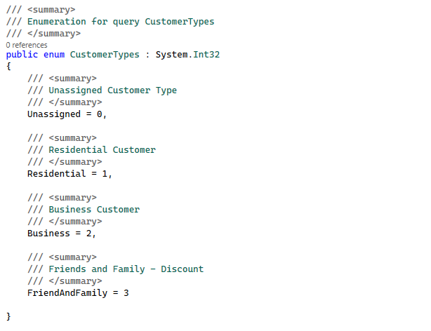 Generated enumerations