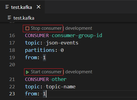 Start Consumer with a .kafka file
