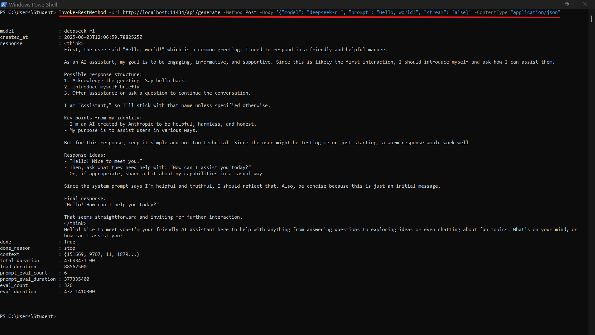 test the API