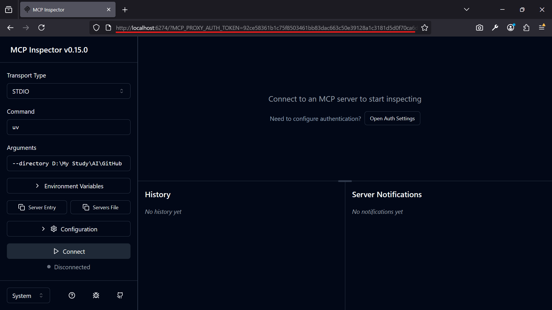 MCP Inspector Use