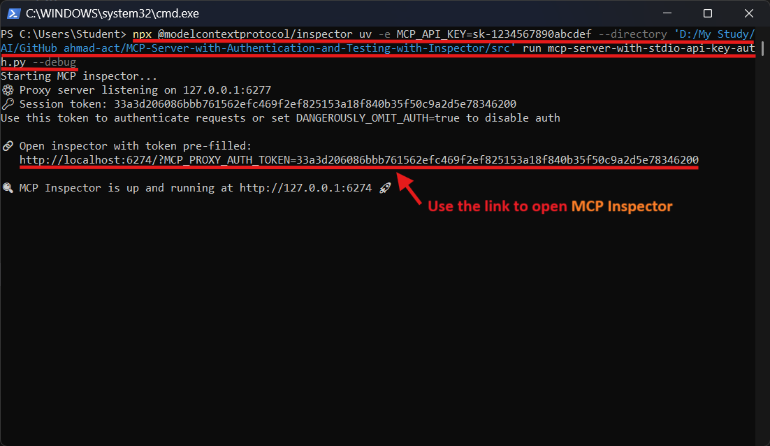 MCP Inspector Run