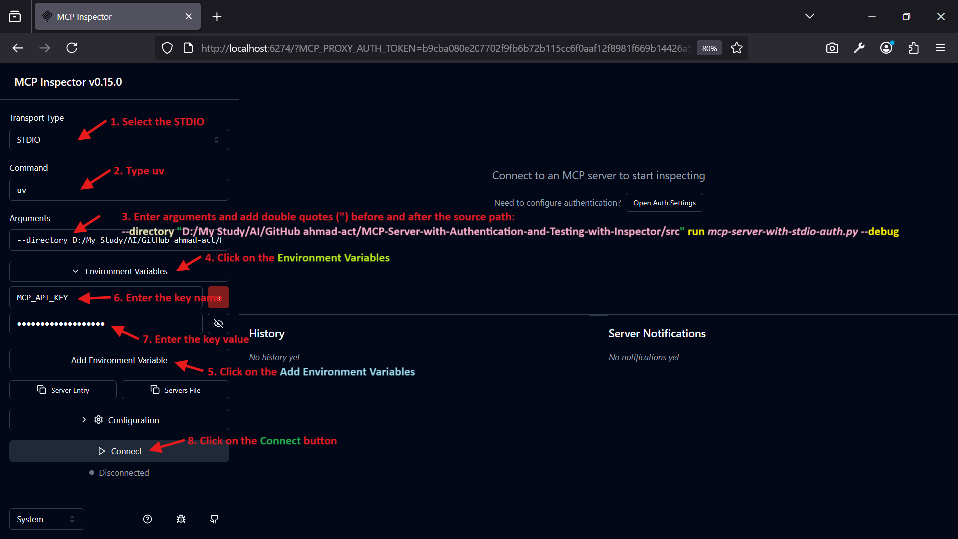 MCP Inspector Use