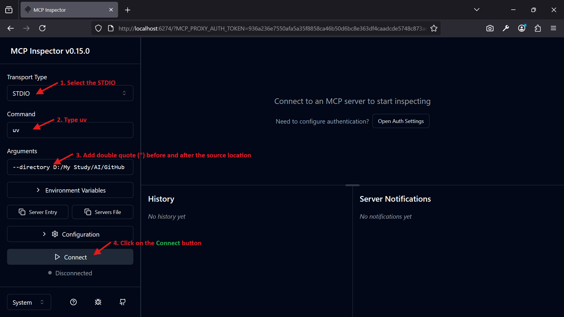 MCP Inspector Use