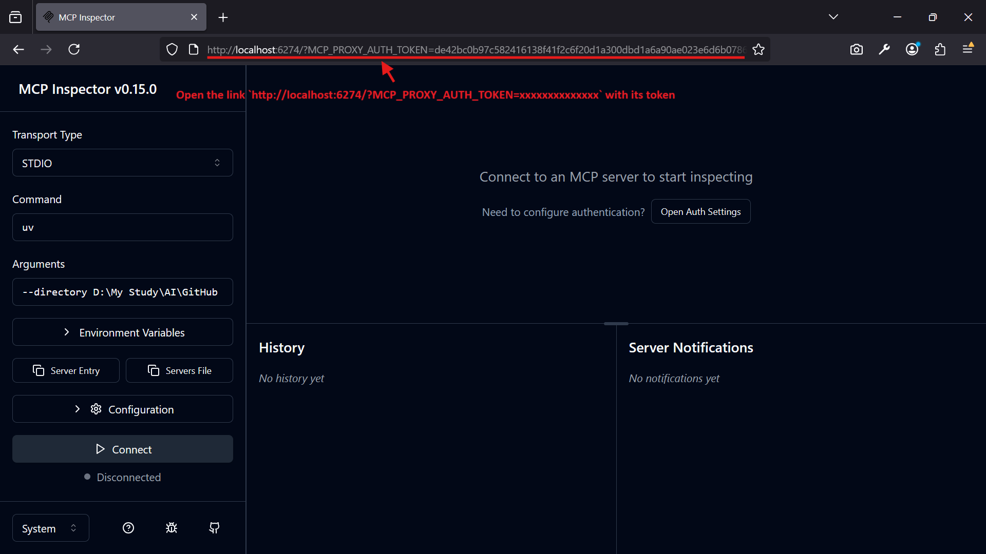 MCP Inspector Use