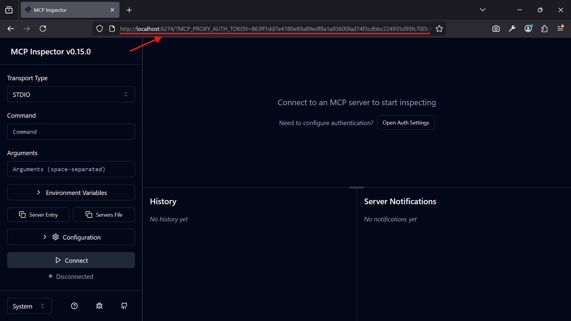 MCP Inspector Open
