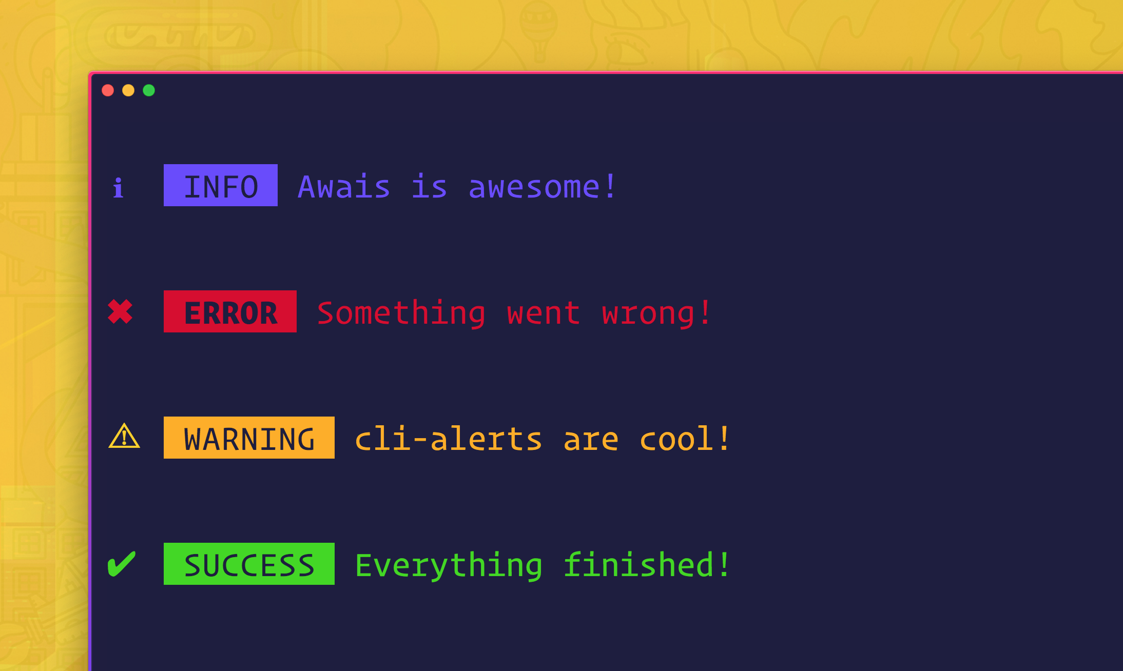 cli-alerts screenshot