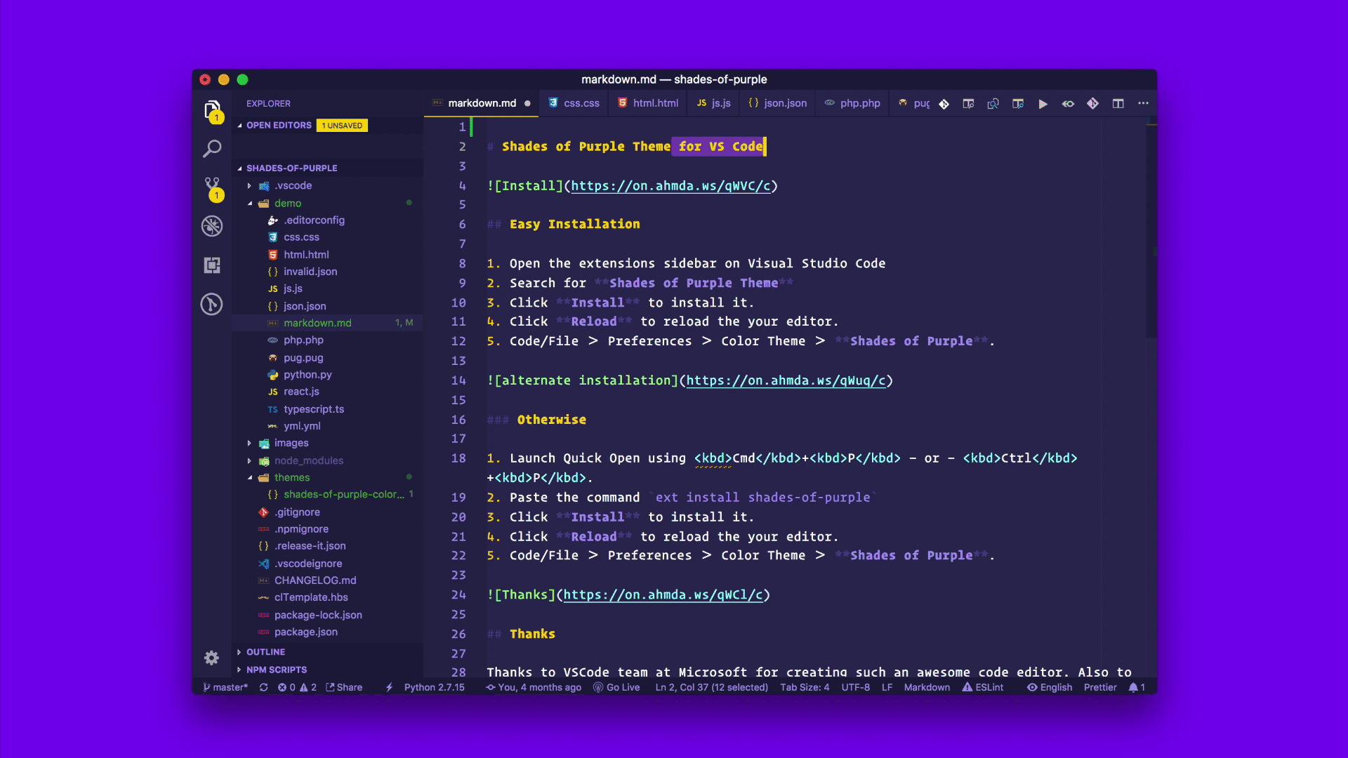 visual studio use visual studio code theme