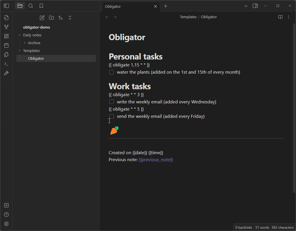 Daily Todos - Obsidian Plugin