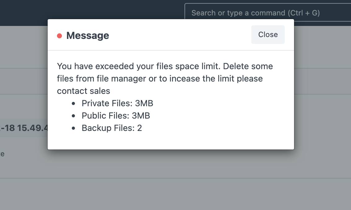 Files Limit Screenshot