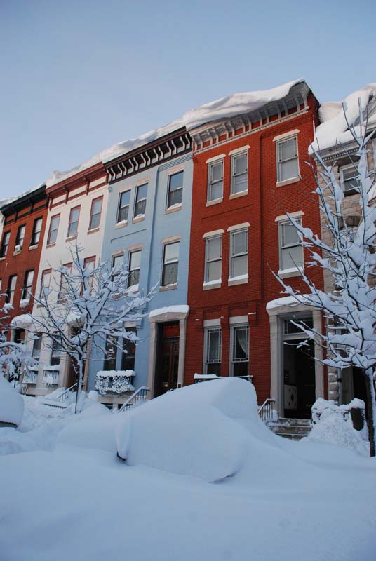 Photo – Snowy Row Homes in Baltimore