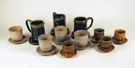 Ceramics - Thrown cups and saucers
