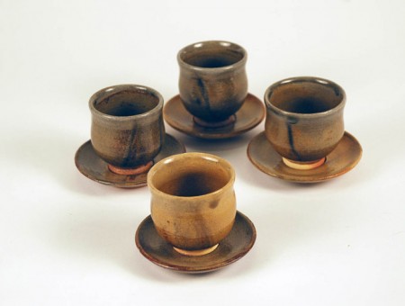 Ceramics - small wheel thrown cups and saucers