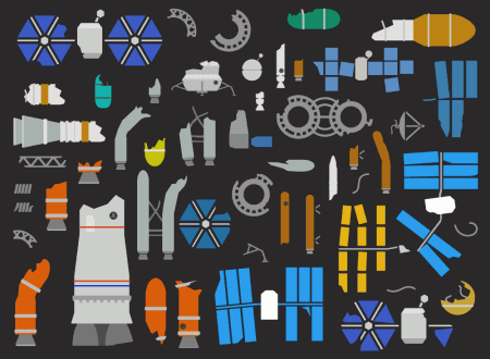 Space Junk Illustrations for a New Game