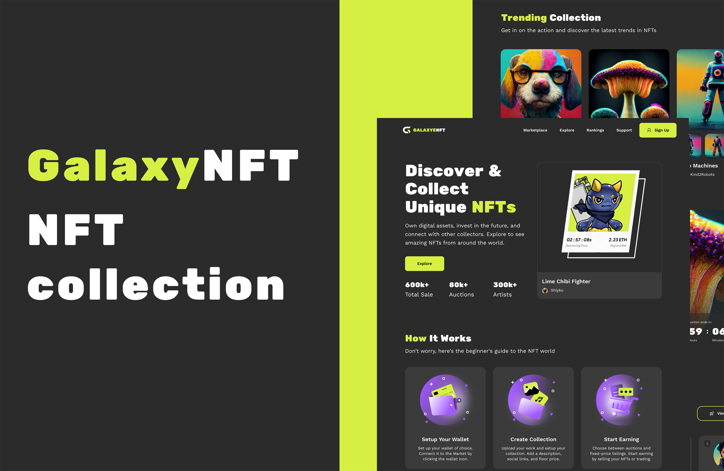 GalaxyNFT 网站模板截图