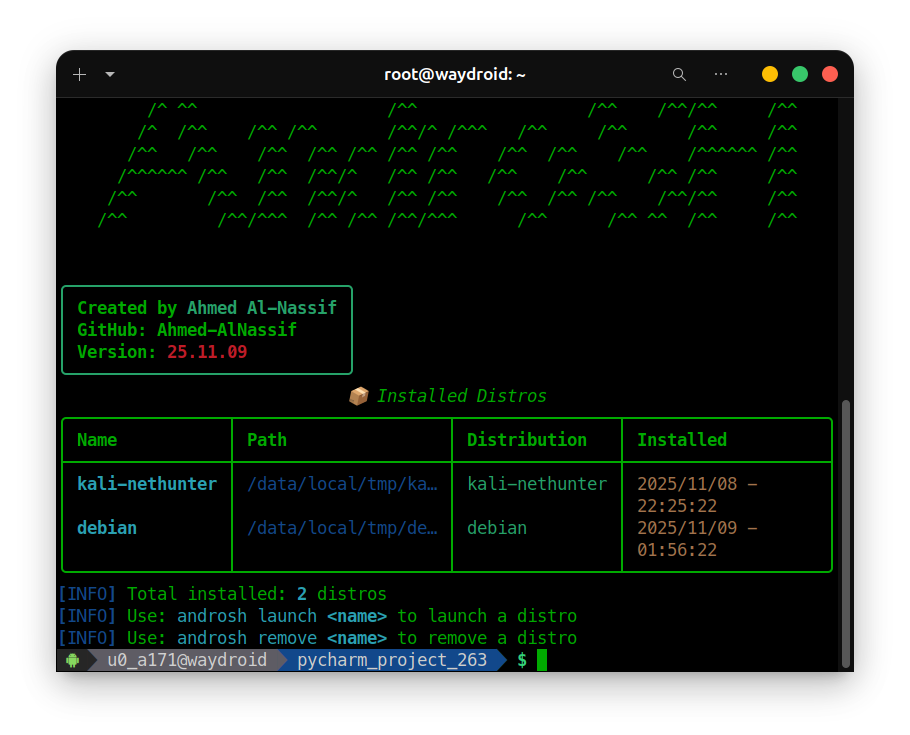 Installed Environments