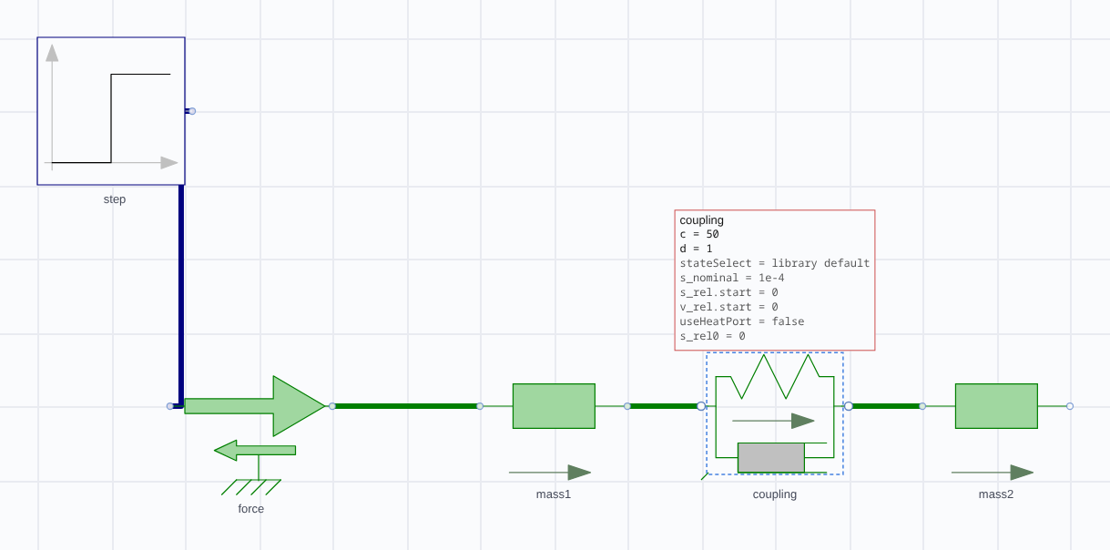 The parameter popup over a component on the canvas (light theme)