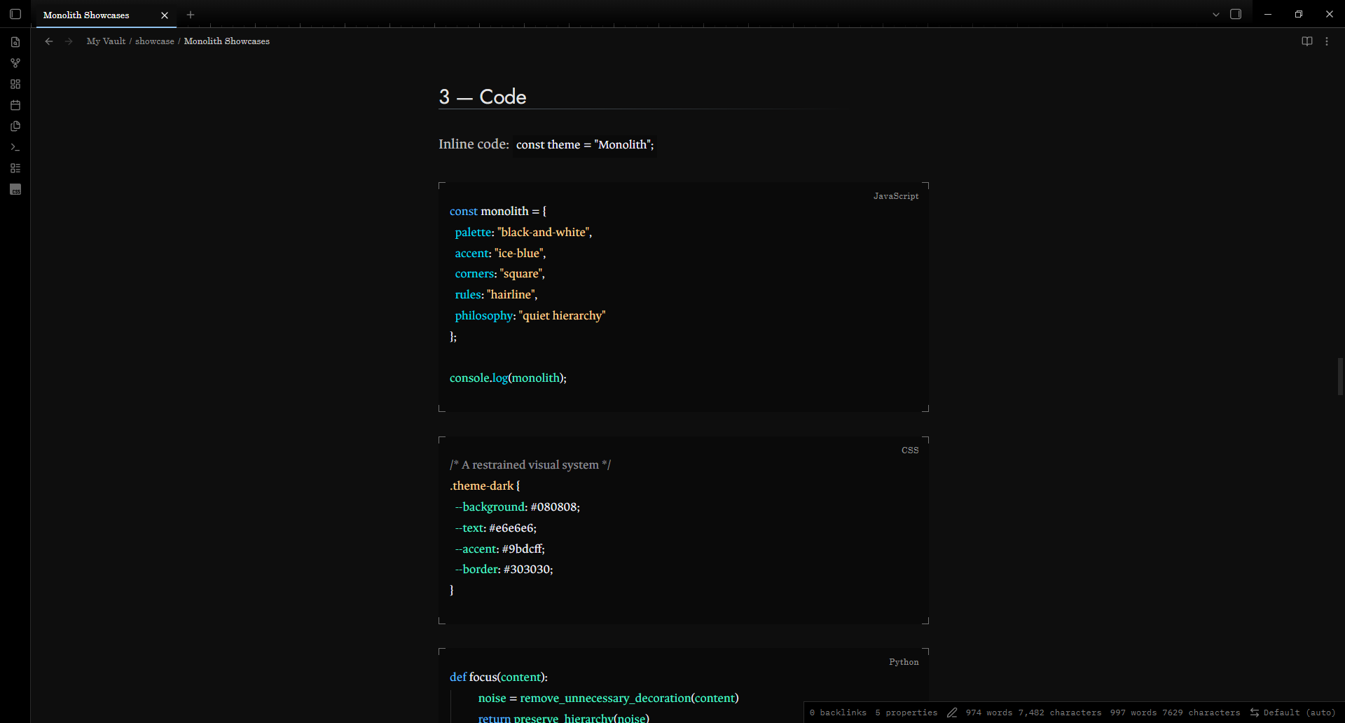 Code blocks