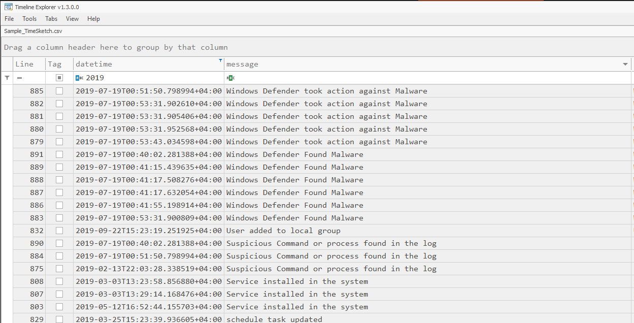 APT-Hunter CSV output with Timesketch