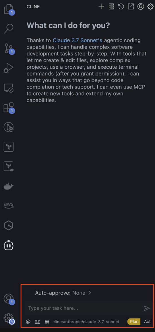 cline-chat-interface - Aws MCP Server by ahmedselimmansor-ctrl