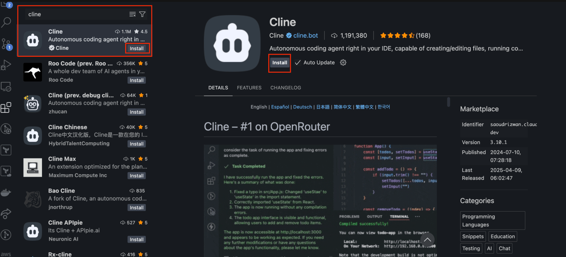 install-cline-extension - Aws MCP Server by ahmedselimmansor-ctrl