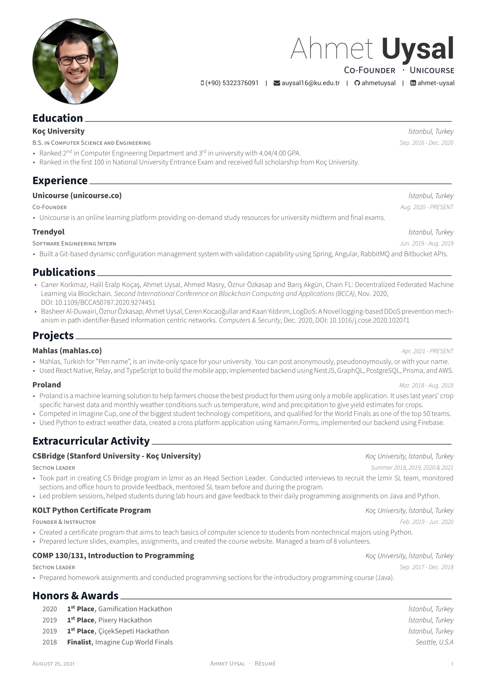 My Resume in Image Format