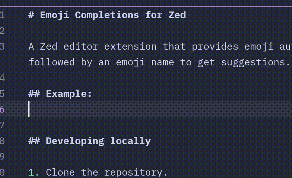 Emoji completions demo