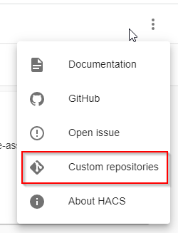 HACS Adding a repository