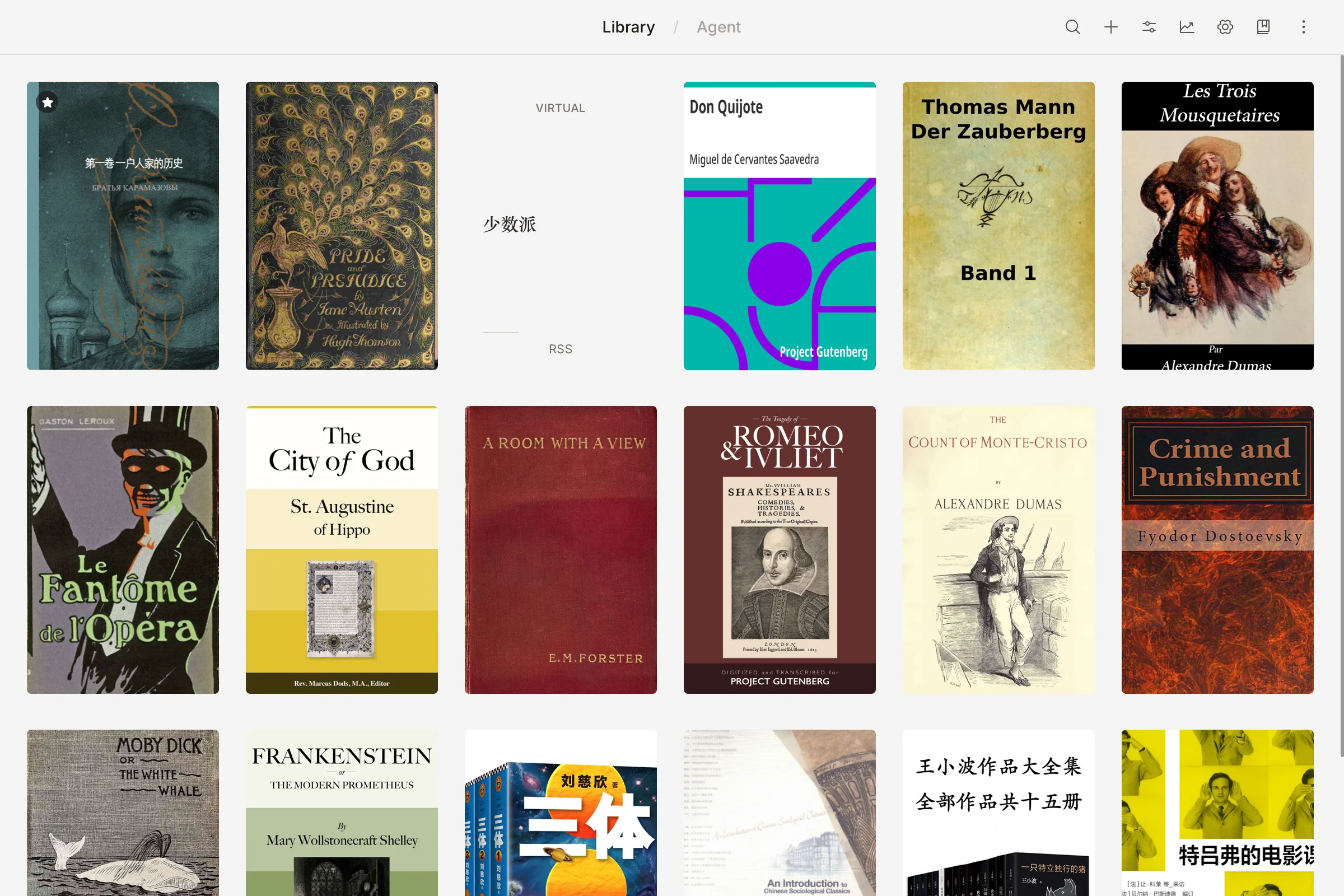 A multilingual library in ReadAware