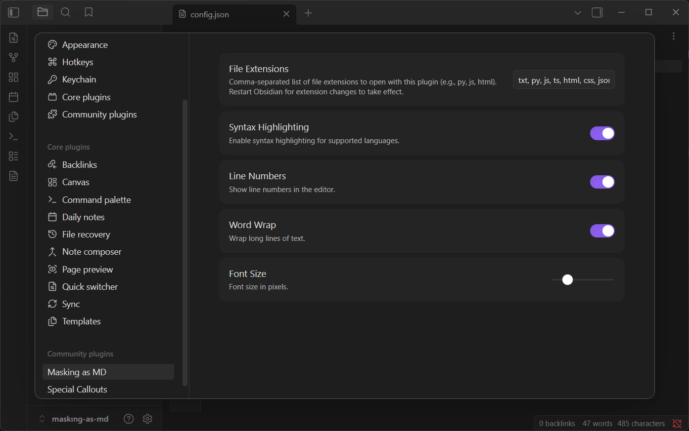 Settings View