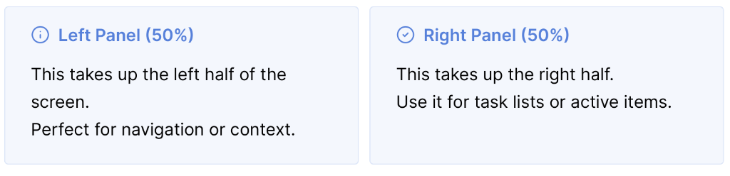 A simple two-panel inline grid
