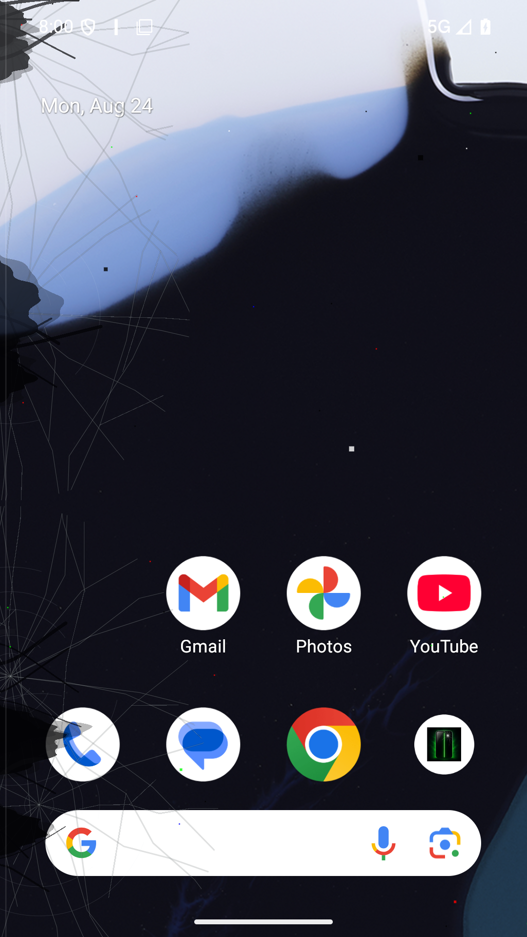 Deep-black left-edge panel rupture
