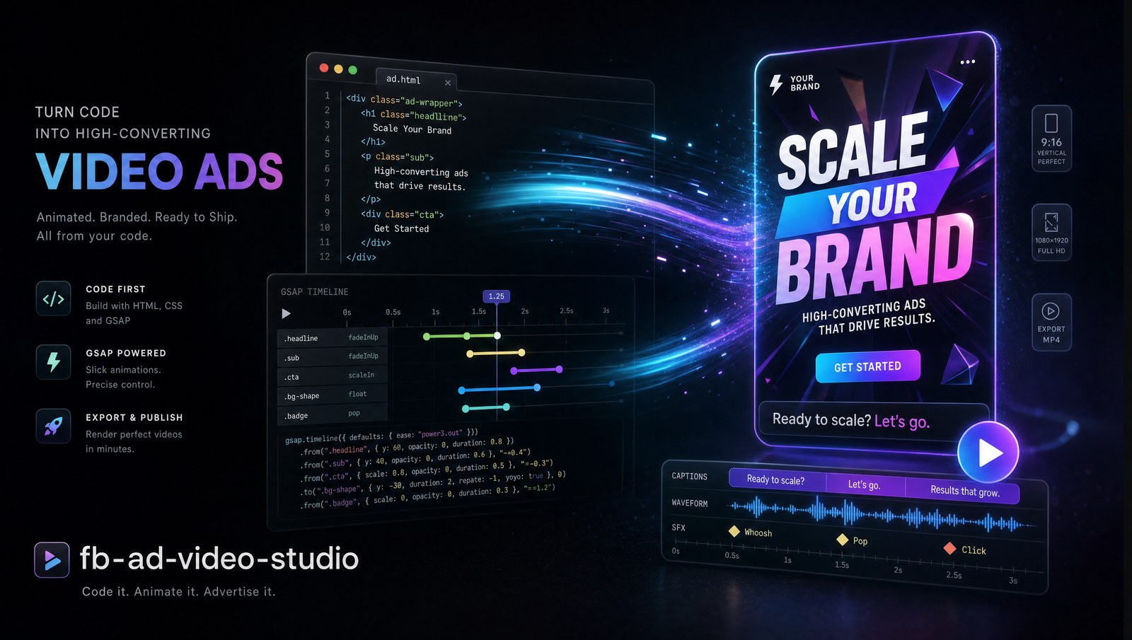 fb-ad-video-studio — turn code into high-converting video ads