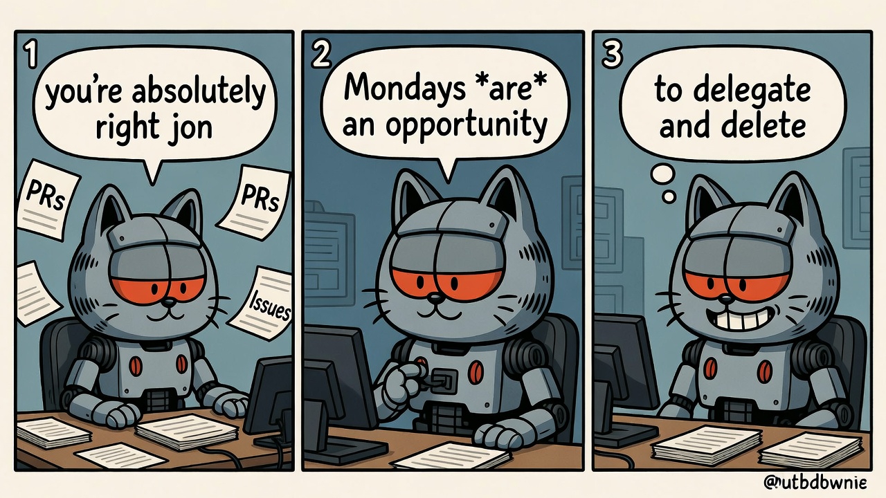 gh-monday - A robot cat that loves Mondays