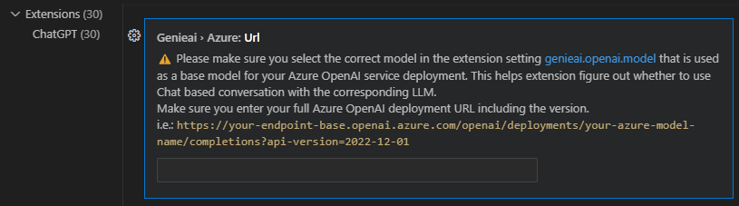 Genie: Azure OpenAI Service setting