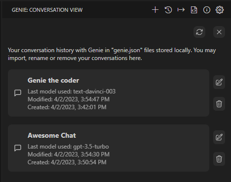 Genie: Rename conversation