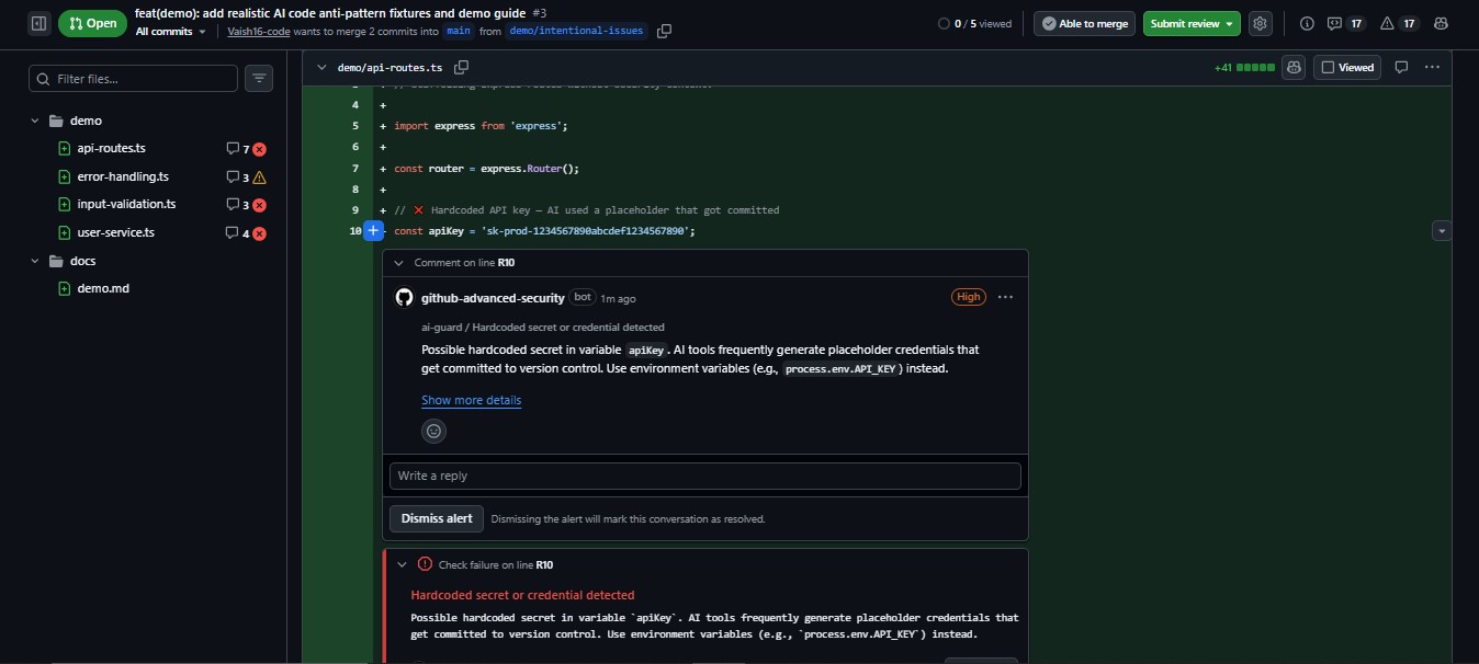 GitHub PR Inline Annotations by AI Guard