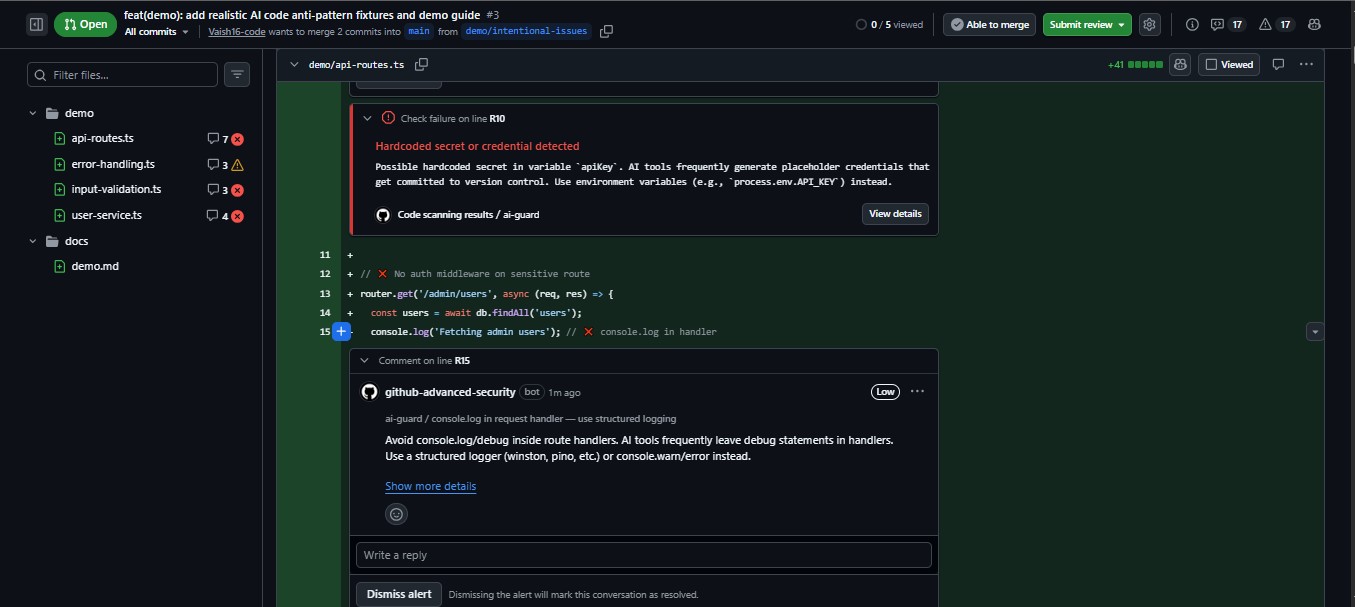 AI Guard PR Inline Annotations